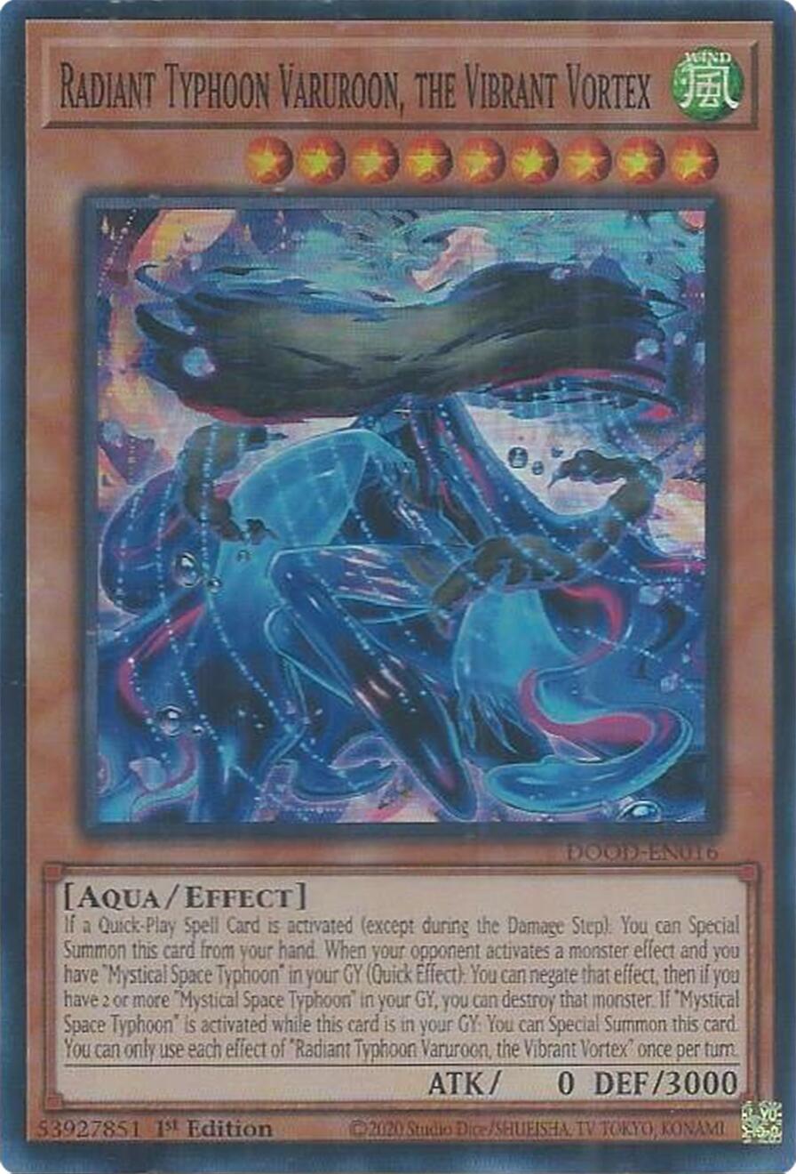 Radiant Typhoon Varuroon, the Vibrant Vortex [DOOD-EN016] Super Rare | Shuffle n Cut Hobbies & Games