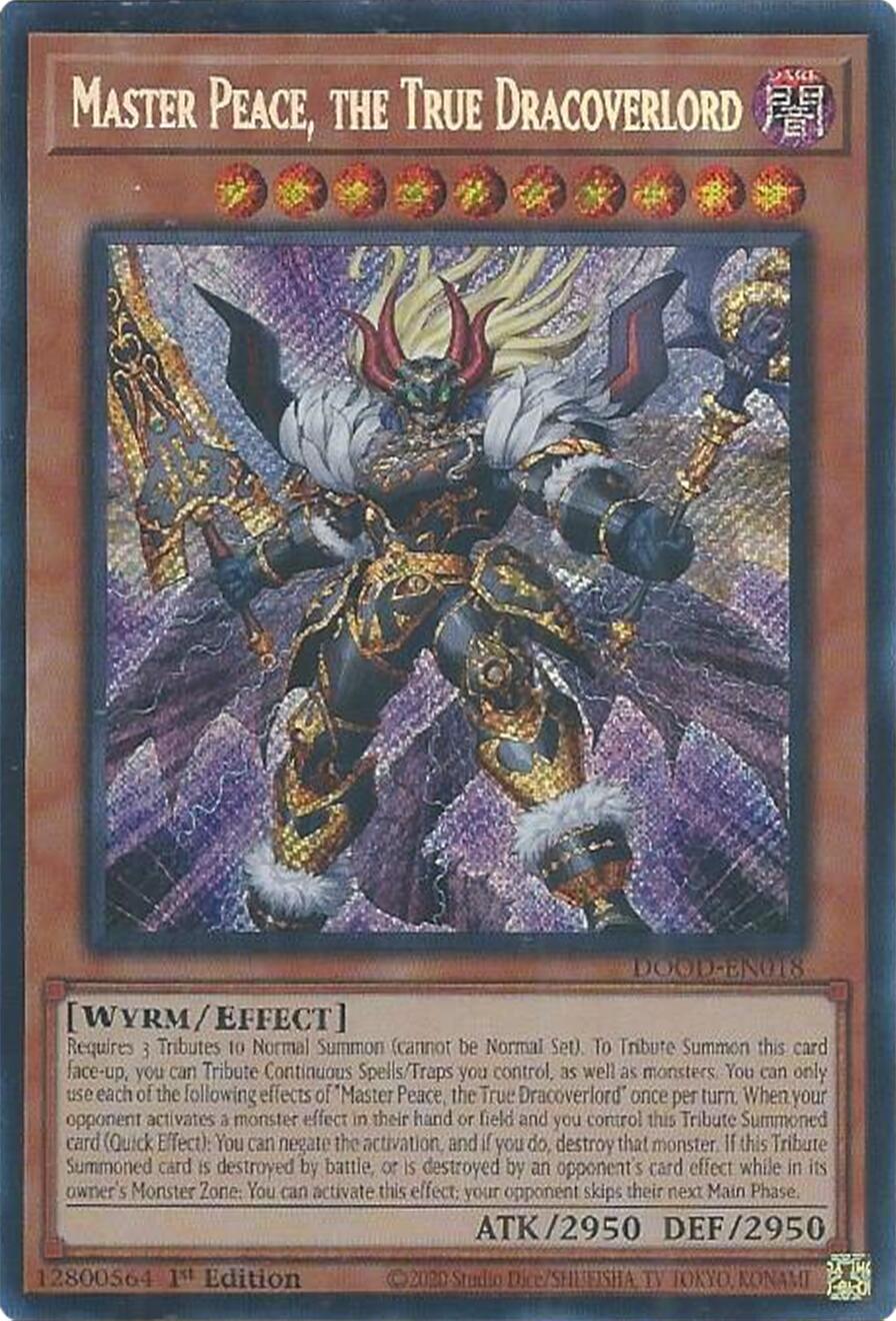 Master Peace, the True Dracoverlord [DOOD-EN018] Secret Rare | Shuffle n Cut Hobbies & Games