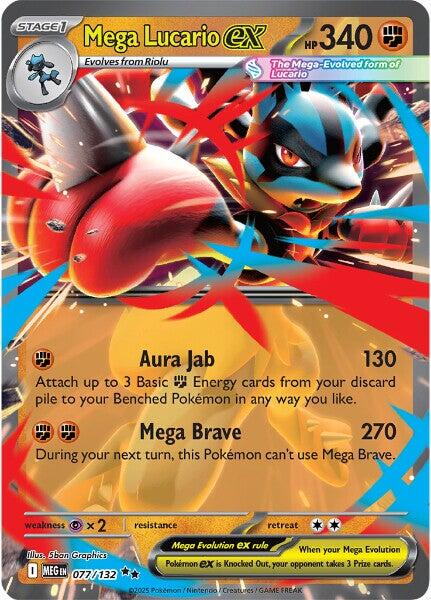Mega Lucario ex (077/132) [Mega Evolutions: Base Set] | Shuffle n Cut Hobbies & Games