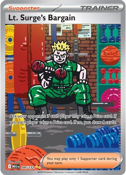 Lt. Surge's Bargain (185/132) [Mega Evolution: Base Set] | Shuffle n Cut Hobbies & Games