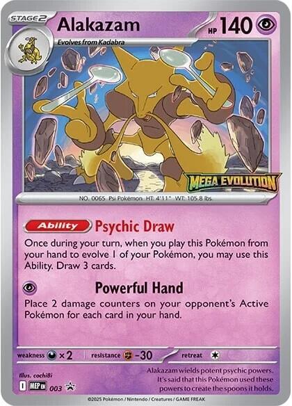 Alakazam (003) [Mega Evolutions Promo] | Shuffle n Cut Hobbies & Games