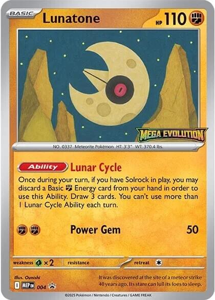 Lunatone (004) [Mega Evolutions Promo] | Shuffle n Cut Hobbies & Games