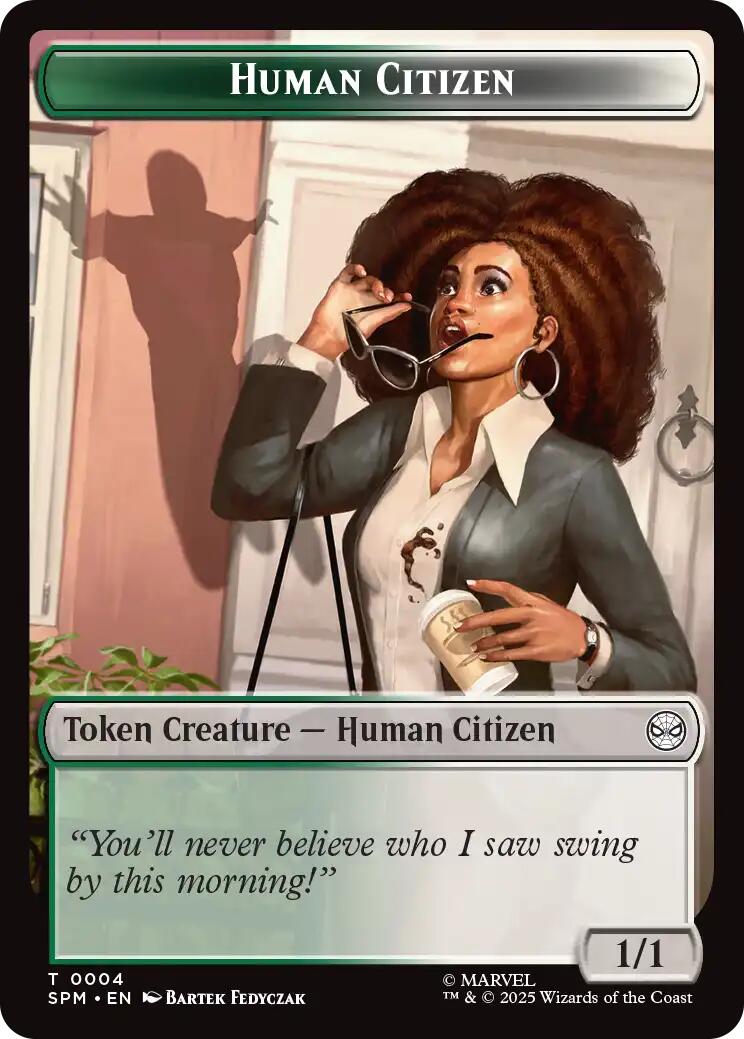 Human Citizen // Treasure Double-Sided Token [Marvel's Spider-Man Tokens] | Shuffle n Cut Hobbies & Games