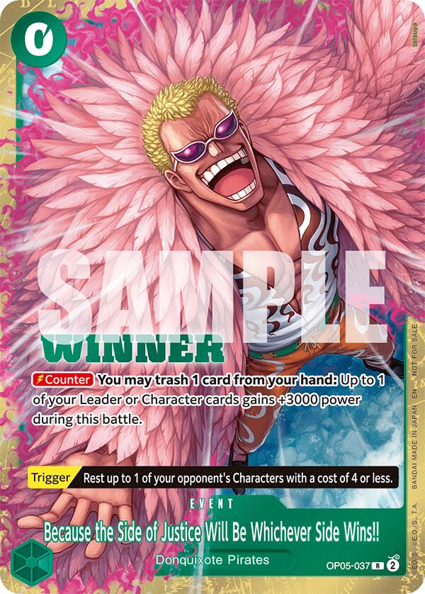 Because the Side of Justice Will Be Whichever Side Wins!! (Winner Pack 2025 Vol. 4) [One Piece Promotion Cards] | Shuffle n Cut Hobbies & Games