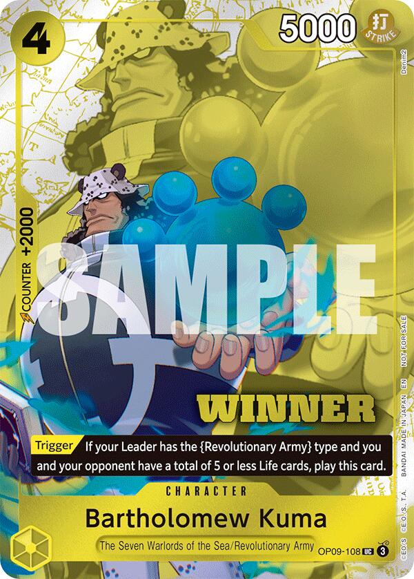 Bartholomew Kuma (Winner Pack 2025 Vol. 4) [One Piece Promotion Cards] | Shuffle n Cut Hobbies & Games