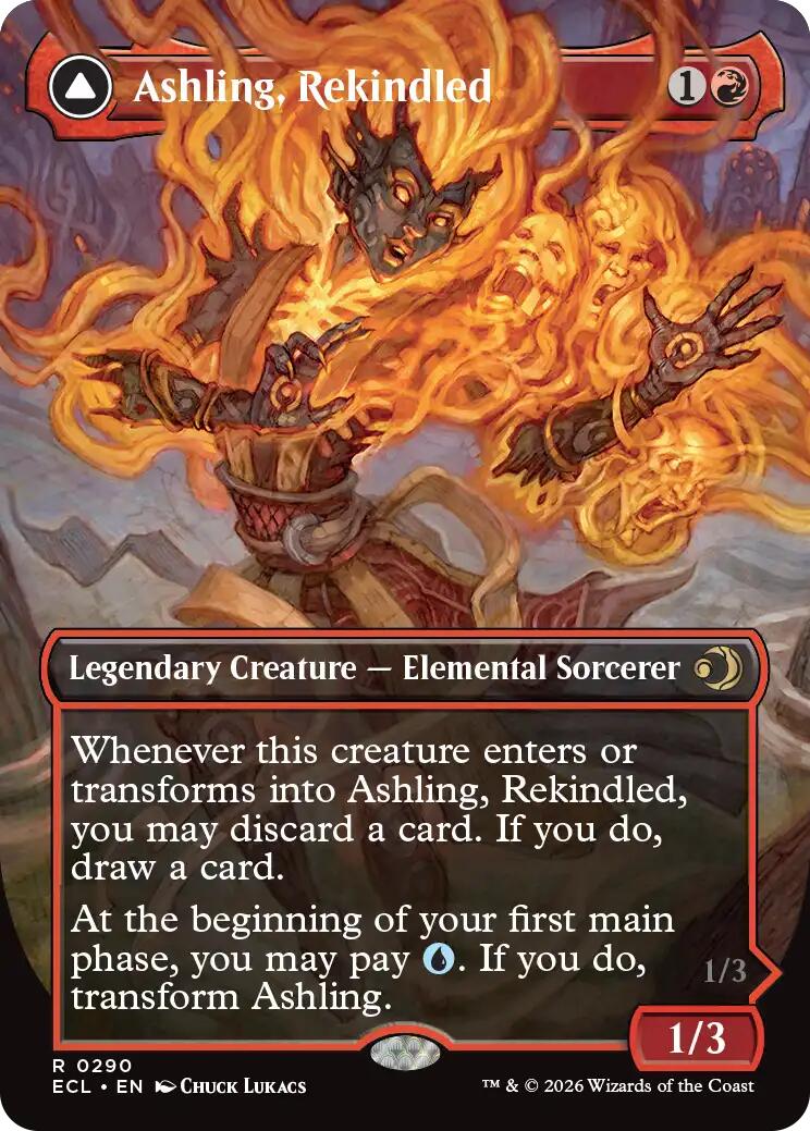 Ashling, Rekindled (Borderless) [Lorwyn Eclipsed] | Shuffle n Cut Hobbies & Games