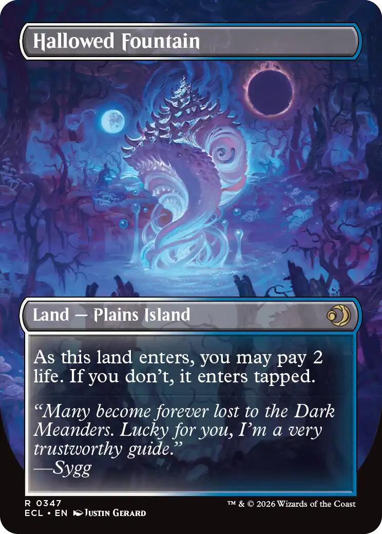 Hallowed Fountain (Borderless) [Lorwyn Eclipsed] | Shuffle n Cut Hobbies & Games