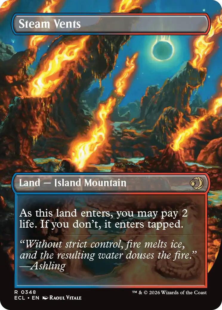 Steam Vents (Borderless) [Lorwyn Eclipsed] | Shuffle n Cut Hobbies & Games