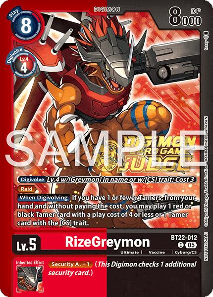 RizeGreymon [BT22-012] (Judge Pack 2025 Wave 2) [Cyber Eden] | Shuffle n Cut Hobbies & Games