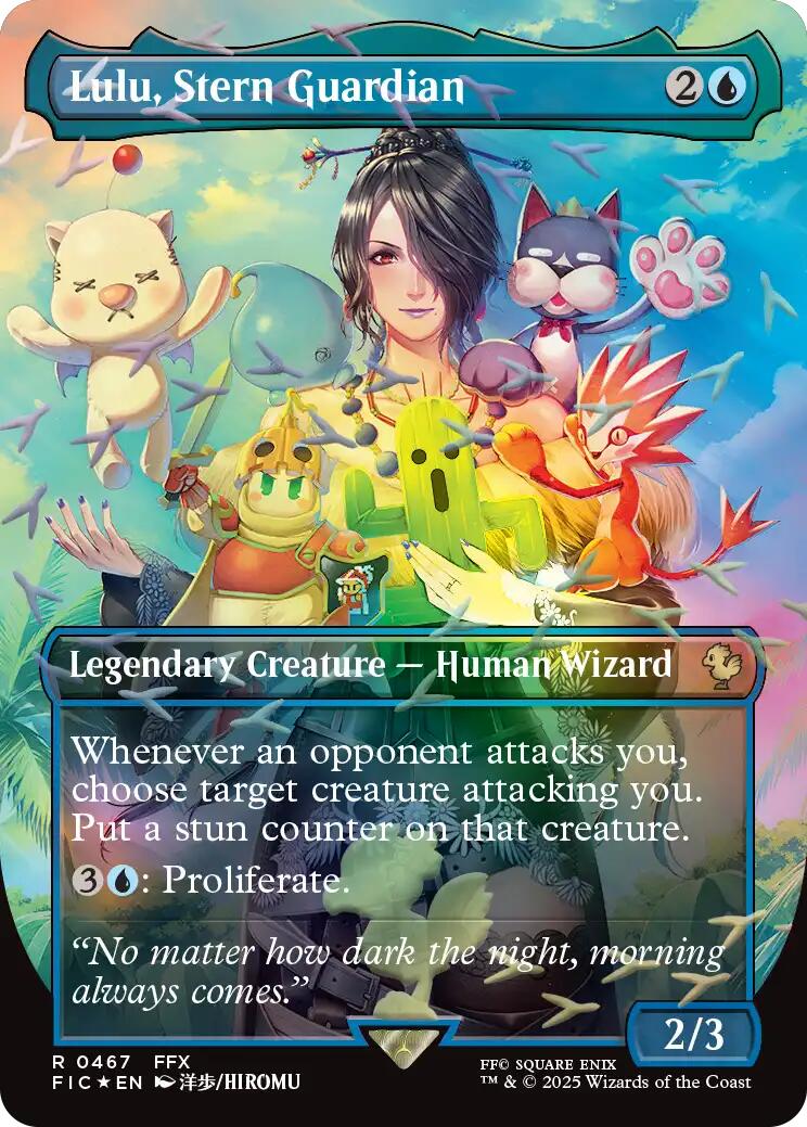 Lulu, Stern Guardian (Borderless) (Chocobo Track Foil) [FINAL FANTASY Commander] | Shuffle n Cut Hobbies & Games