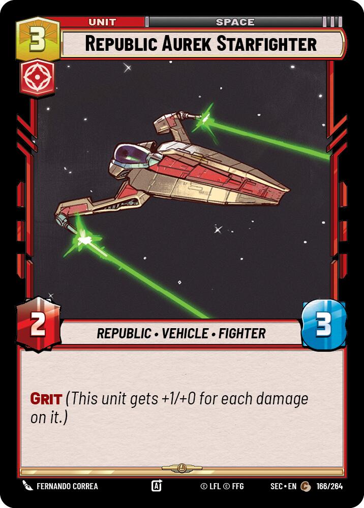 Republic Aurek Starfighter (166/264) (166/264) [Secrets of Power] | Shuffle n Cut Hobbies & Games