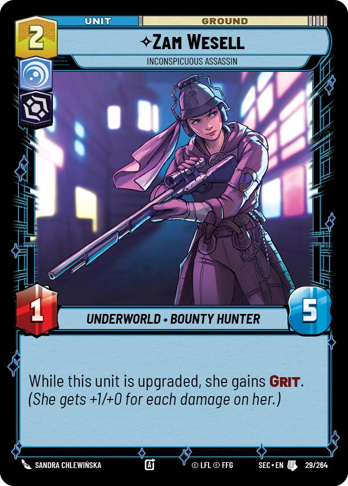 Zam Wesell (29/264) - Inconspicuous Assassin (29/264) [Secrets of Power] | Shuffle n Cut Hobbies & Games