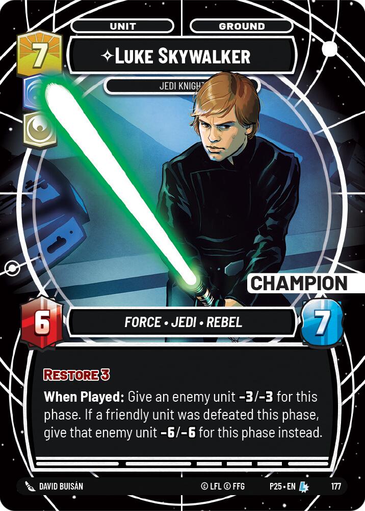 Luke Skywalker - Jedi Knight (Champion) (175) (175) [Sector and Regional Promos: Season 1] | Shuffle n Cut Hobbies & Games