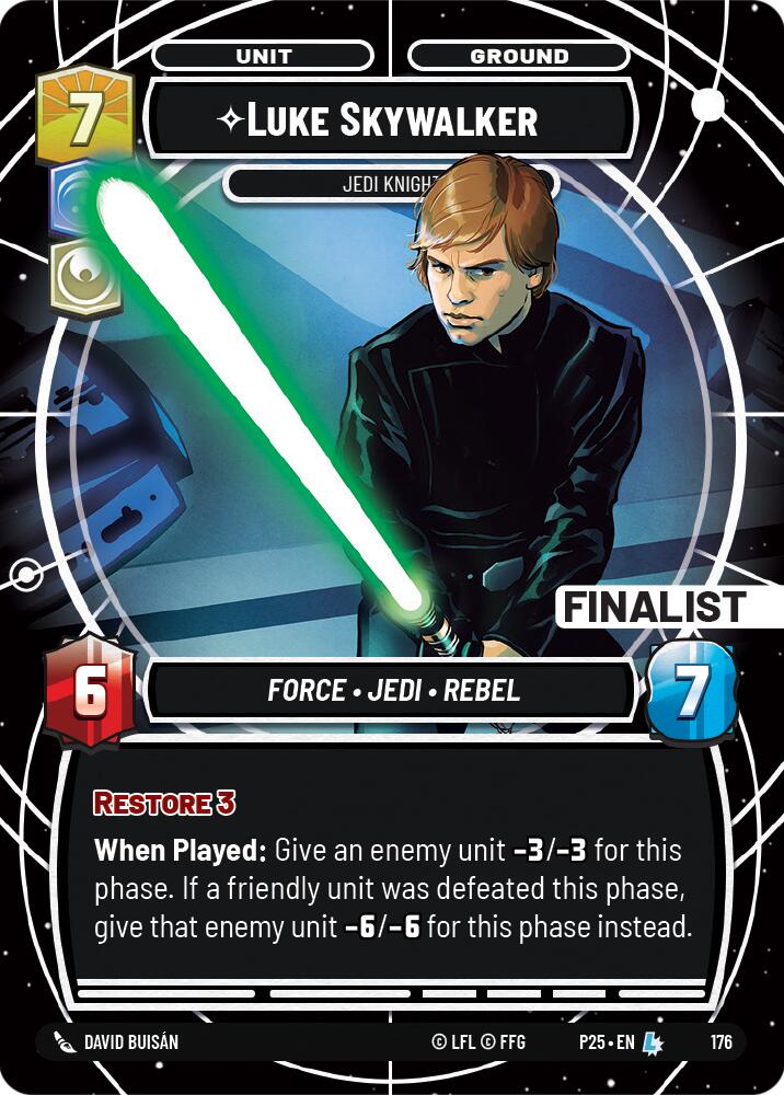 Luke Skywalker - Jedi Knight (Finalist) (176) (176) [Sector and Regional Promos: Season 1] | Shuffle n Cut Hobbies & Games