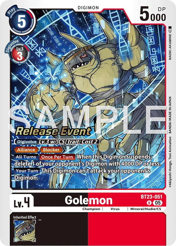Golemon [BT23-051] [Hackers' Slumber Release Event Cards] | Shuffle n Cut Hobbies & Games