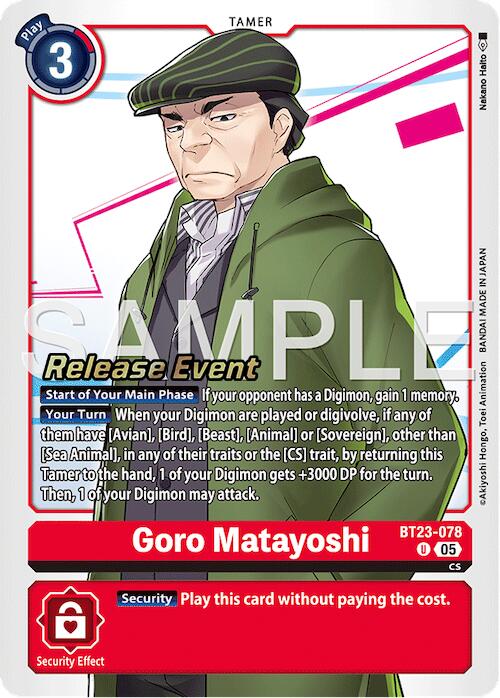 Goro Matayoshi [BT23-078] [Hackers' Slumber Release Event Cards] | Shuffle n Cut Hobbies & Games