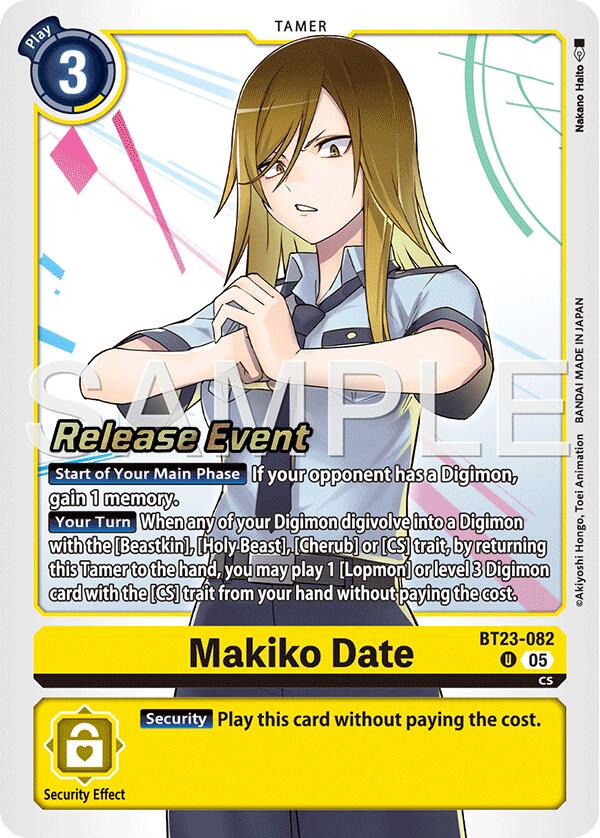 Makiko Date [BT23-082] [Hackers' Slumber Release Event Cards] | Shuffle n Cut Hobbies & Games