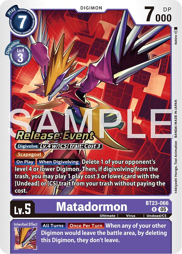 Matadormon [BT23-066] [Hackers' Slumber Release Event Cards] | Shuffle n Cut Hobbies & Games