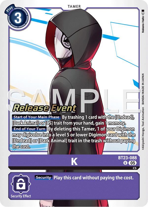 K [BT23-088] [Hackers' Slumber Release Event Cards] | Shuffle n Cut Hobbies & Games