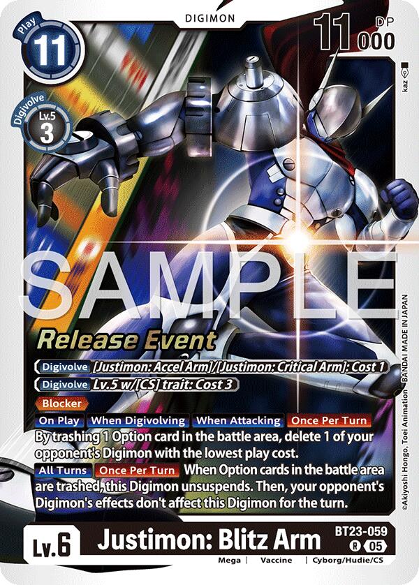 Justimon: Blitz Arm [BT23-059] [Hackers' Slumber Release Event Cards] | Shuffle n Cut Hobbies & Games