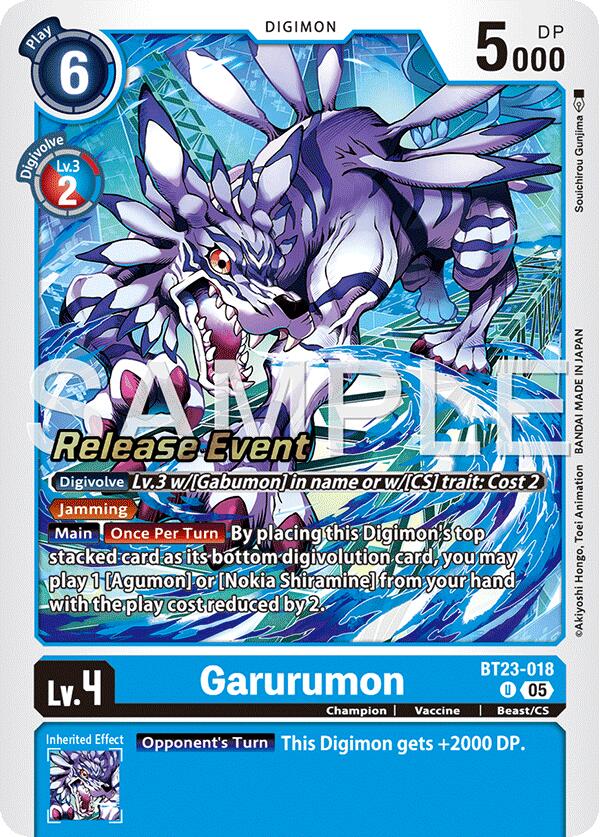 Garurumon [BT23-018] [Hackers' Slumber Release Event Cards] | Shuffle n Cut Hobbies & Games