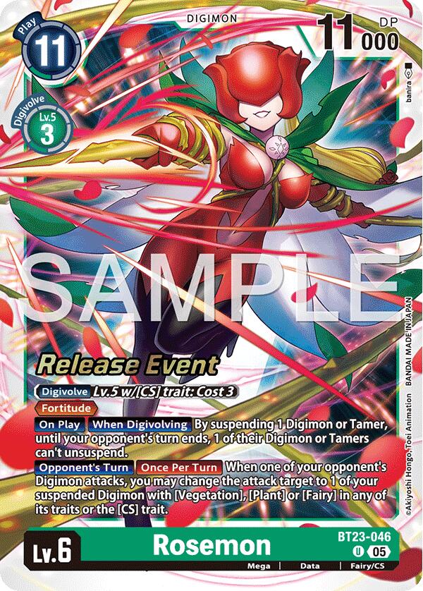 Rosemon [BT23-046] [Hackers' Slumber Release Event Cards] | Shuffle n Cut Hobbies & Games