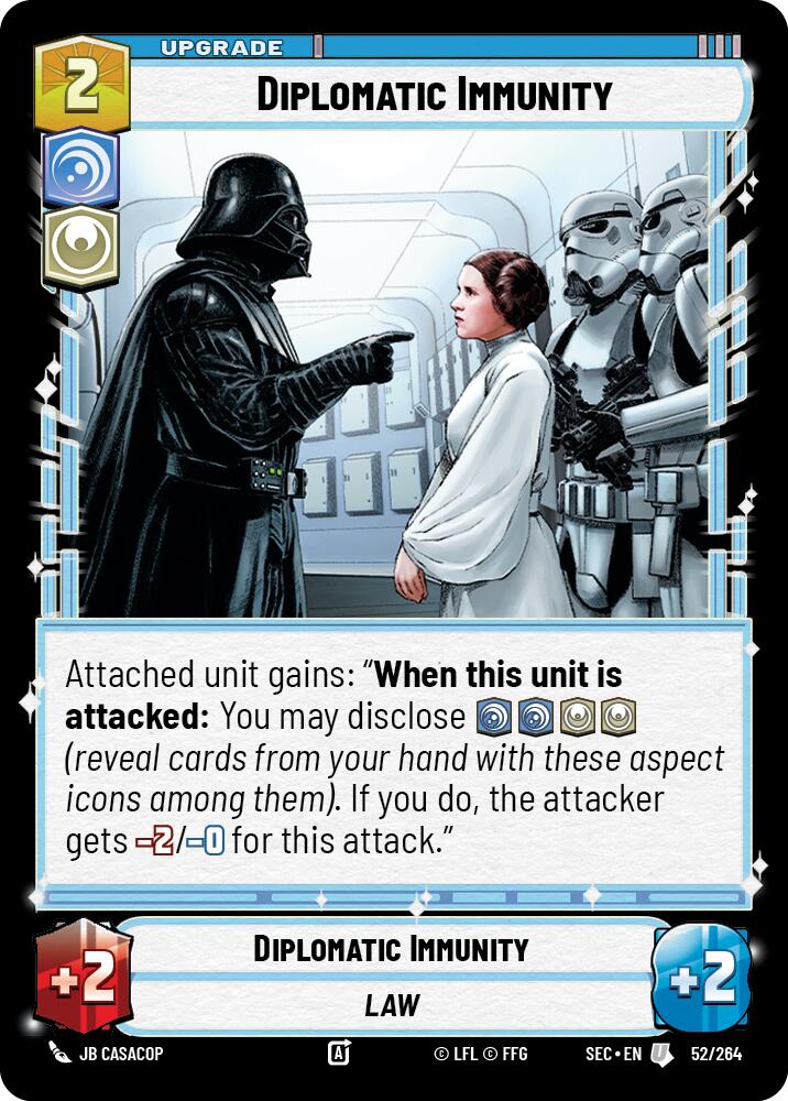 Diplomatic Immunity (52/264) (52/264) [Secrets of Power] | Shuffle n Cut Hobbies & Games