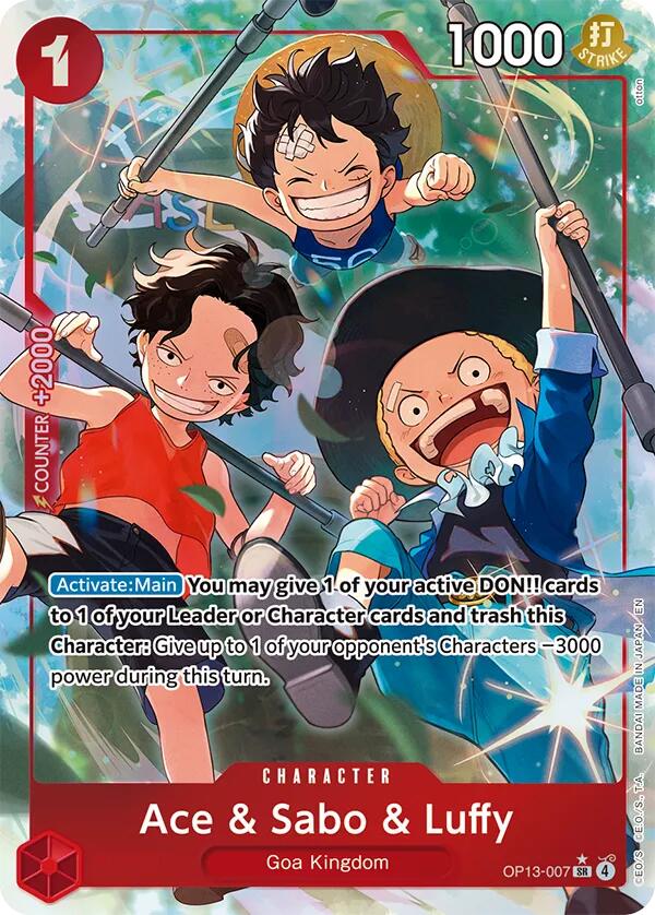 Ace & Sabo & Luffy (Alternate Art) [Carrying On His Will] | Shuffle n Cut Hobbies & Games