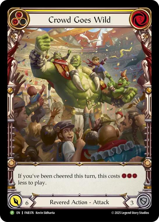 Crowd Goes Wild (Cold Foil) [FAB376] (Promo)  Cold Foil | Shuffle n Cut Hobbies & Games
