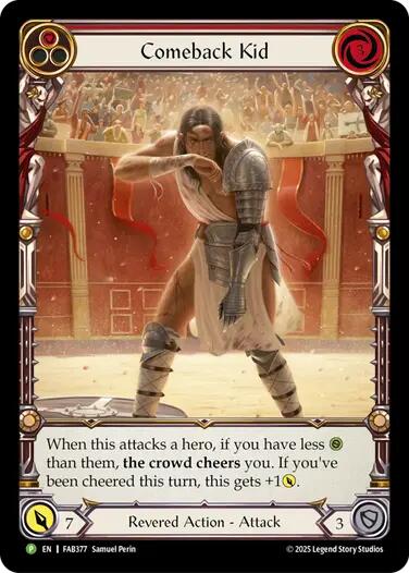 Comeback Kid (Red) [FAB377] (Promo)  Rainbow Foil | Shuffle n Cut Hobbies & Games