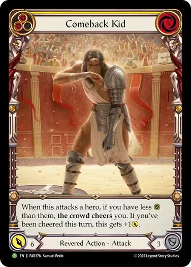 Comeback Kid (Yellow) [FAB378] (Promo)  Rainbow Foil | Shuffle n Cut Hobbies & Games