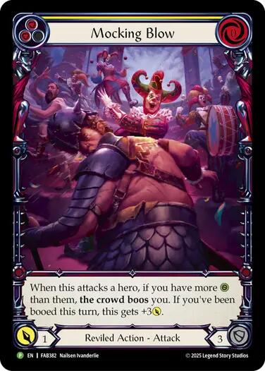 Mocking Blow (Yellow) [FAB382] (Promo)  Rainbow Foil | Shuffle n Cut Hobbies & Games