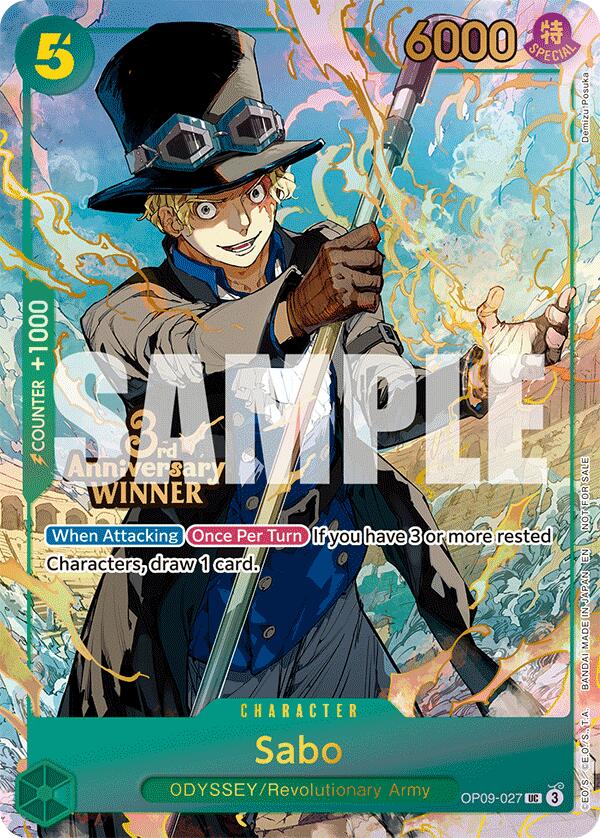 Sabo (OP09-027) (3rd Anniversary Winner) [One Piece Promotion Cards] | Shuffle n Cut Hobbies & Games