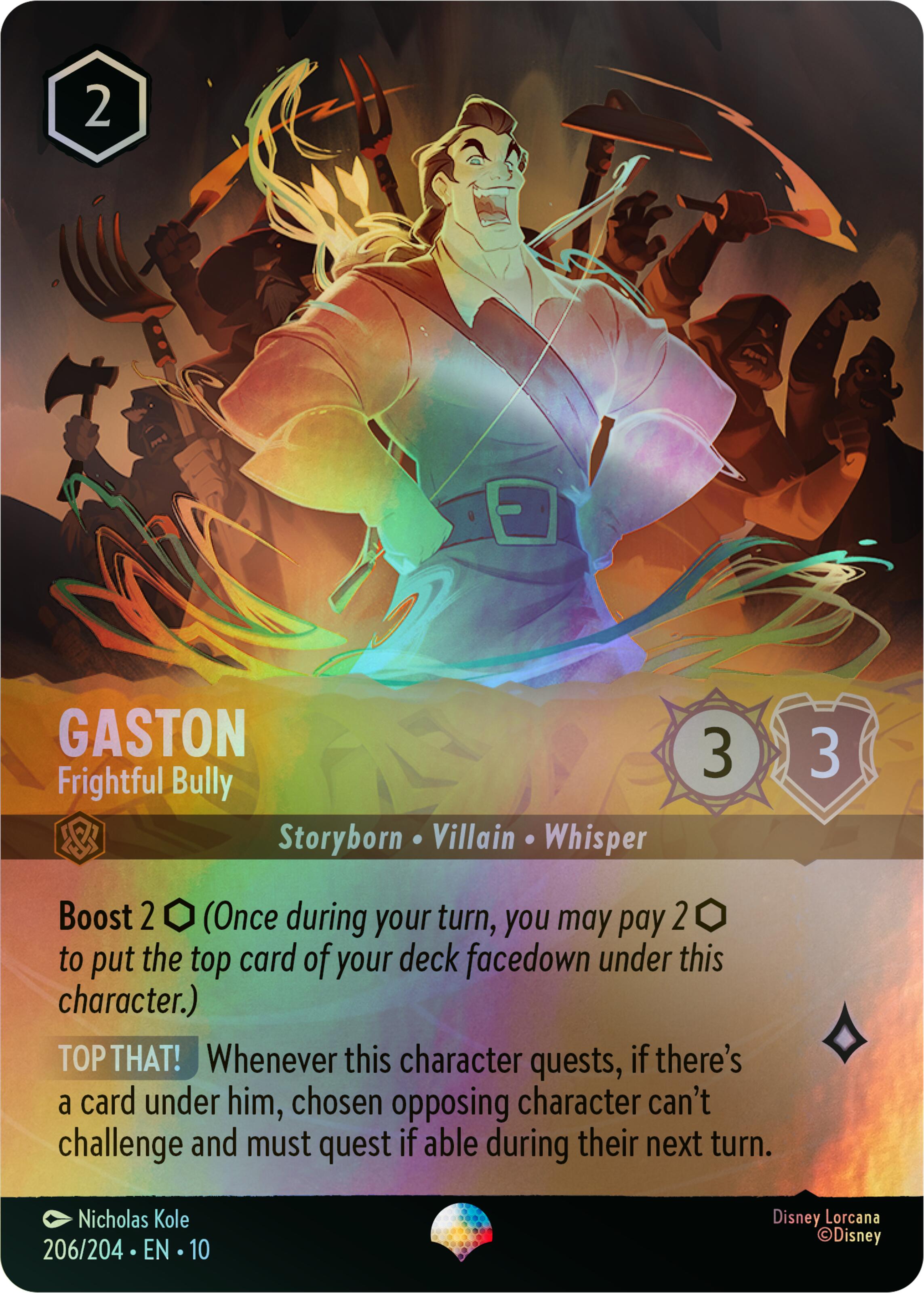 Gaston - Frightful Bully (Epic) (206/204) [Whispers in the Well] | Shuffle n Cut Hobbies & Games