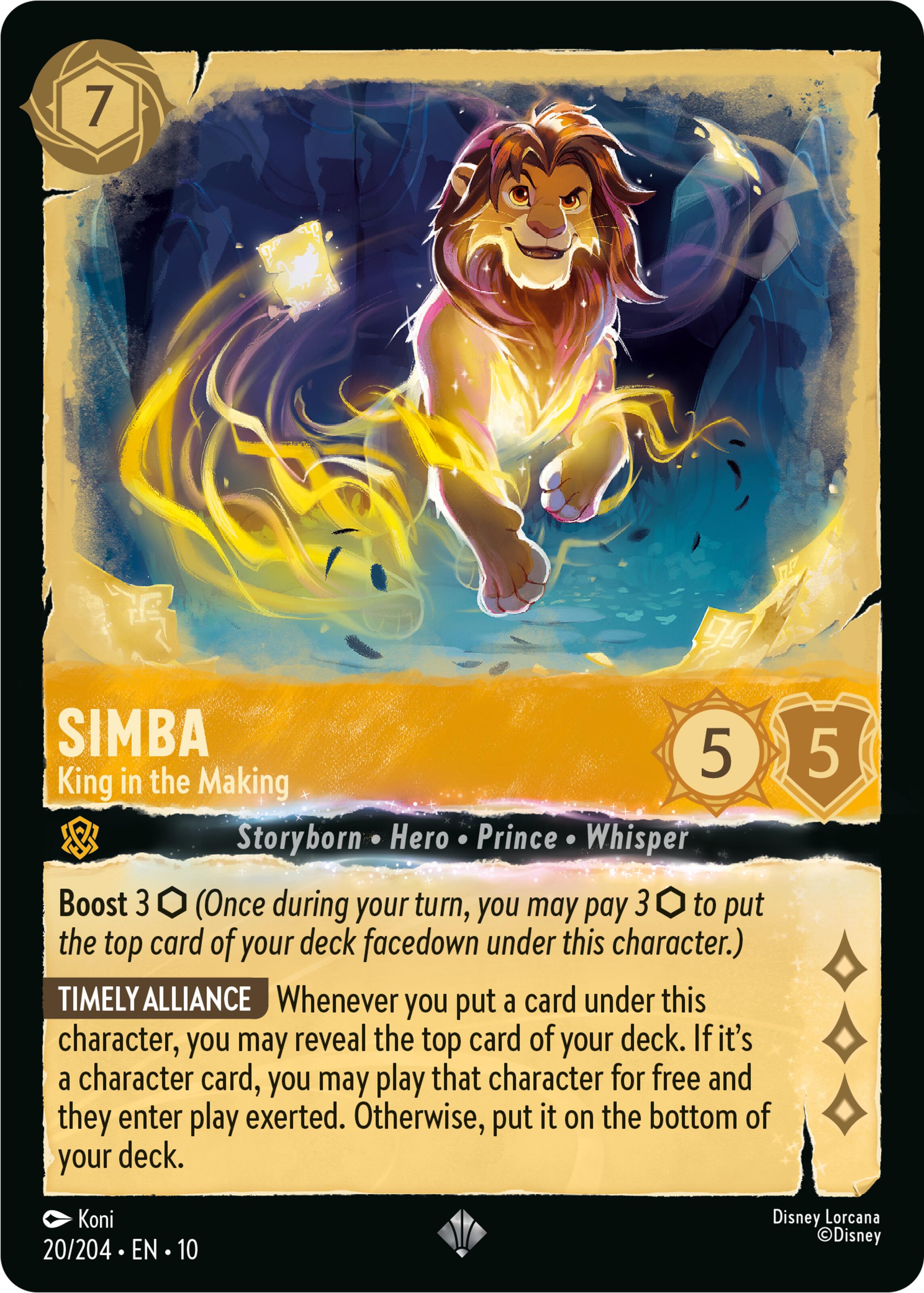 Simba - King in the Making (20/204) [Whispers in the Well] | Shuffle n Cut Hobbies & Games