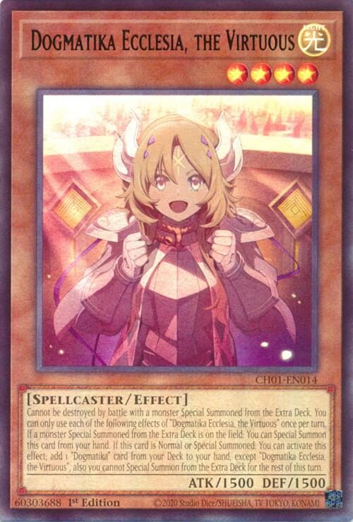Dogmatika Ecclesia, the Virtuous [CH01-EN014] Ultra Rare | Shuffle n Cut Hobbies & Games