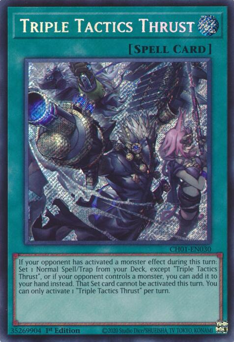 Triple Tactics Thrust (Secret Rare) [CH01-EN030] Secret Rare | Shuffle n Cut Hobbies & Games