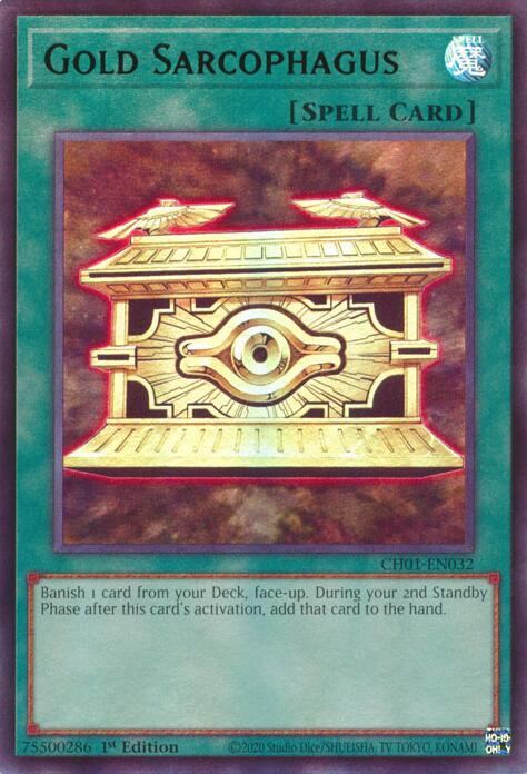 Gold Sarcophagus [CH01-EN032] Ultra Rare | Shuffle n Cut Hobbies & Games