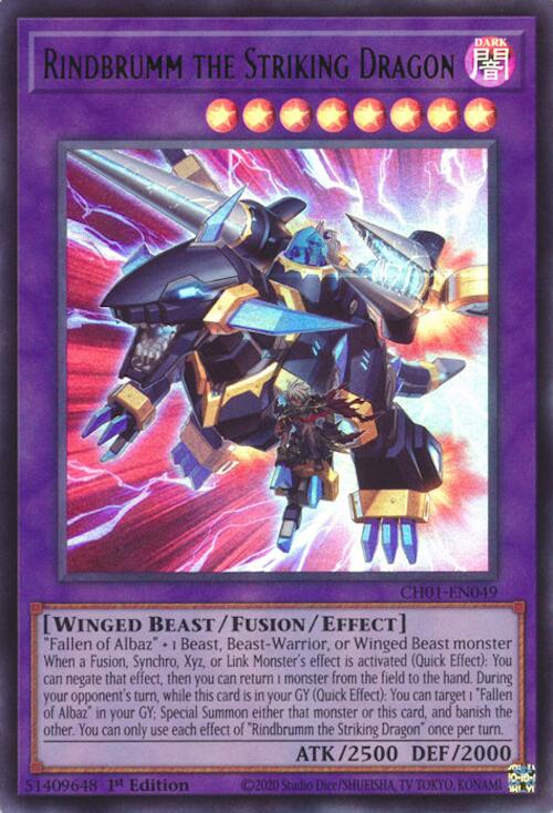 Rindbrumm the Striking Dragon [CH01-EN049] Ultra Rare | Shuffle n Cut Hobbies & Games