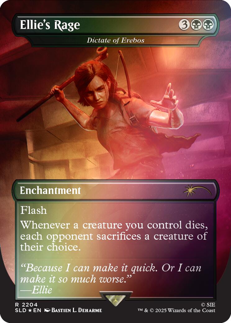 Ellie's Rage - Dictate of Erebos (Rainbow Foil) [Secret Lair Drop Series] | Shuffle n Cut Hobbies & Games