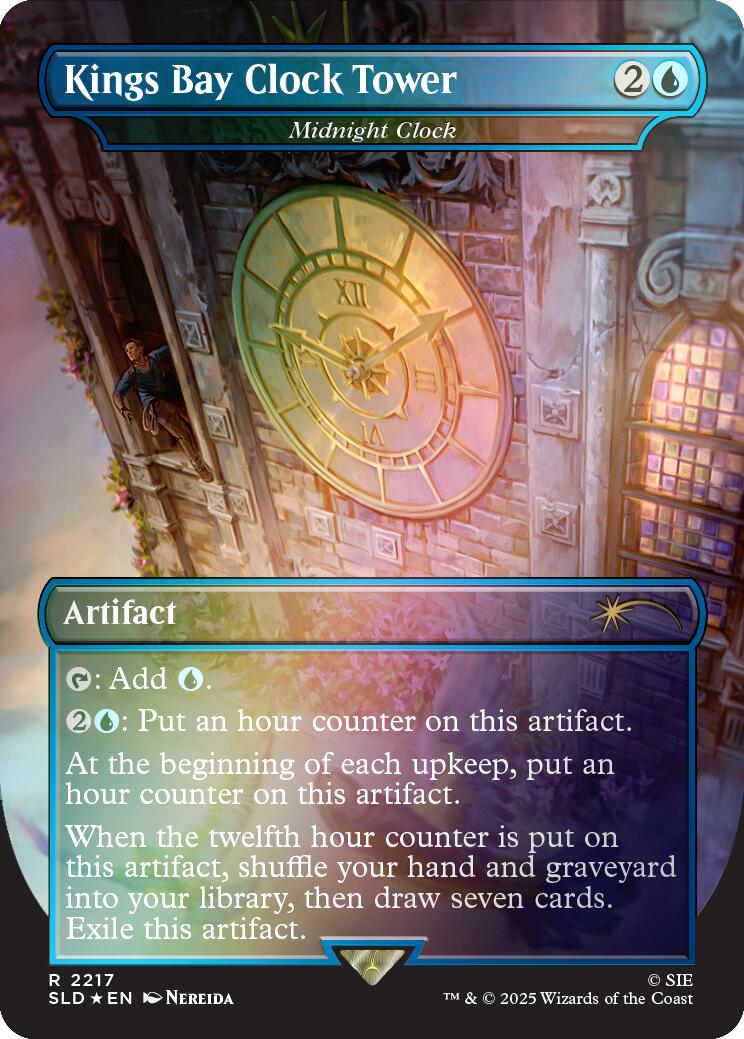 Kings Bay Clock Tower - Midnight Clock (Rainbow Foil) [Secret Lair Drop Series] | Shuffle n Cut Hobbies & Games