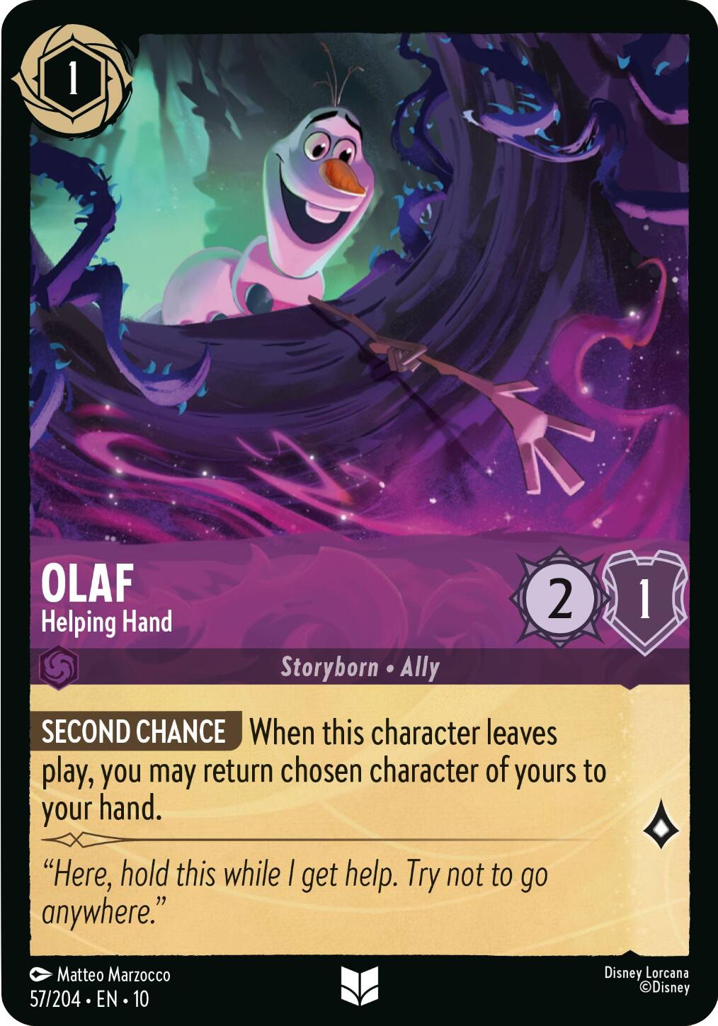 Olaf - Helping Hand (57/204) [Whispers in the Well] | Shuffle n Cut Hobbies & Games