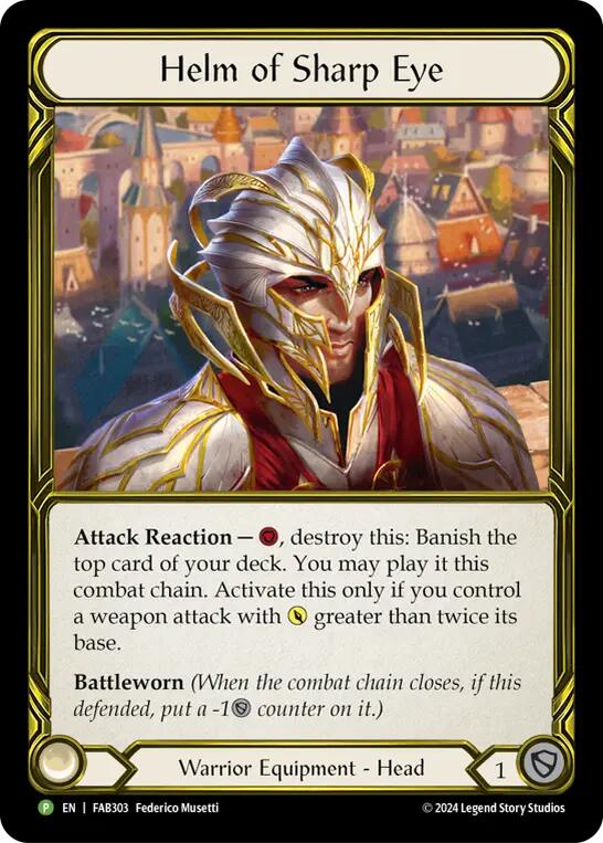 Helm of Sharp Eye (Golden) [FAB303] (Promo)  Cold Foil | Shuffle n Cut Hobbies & Games