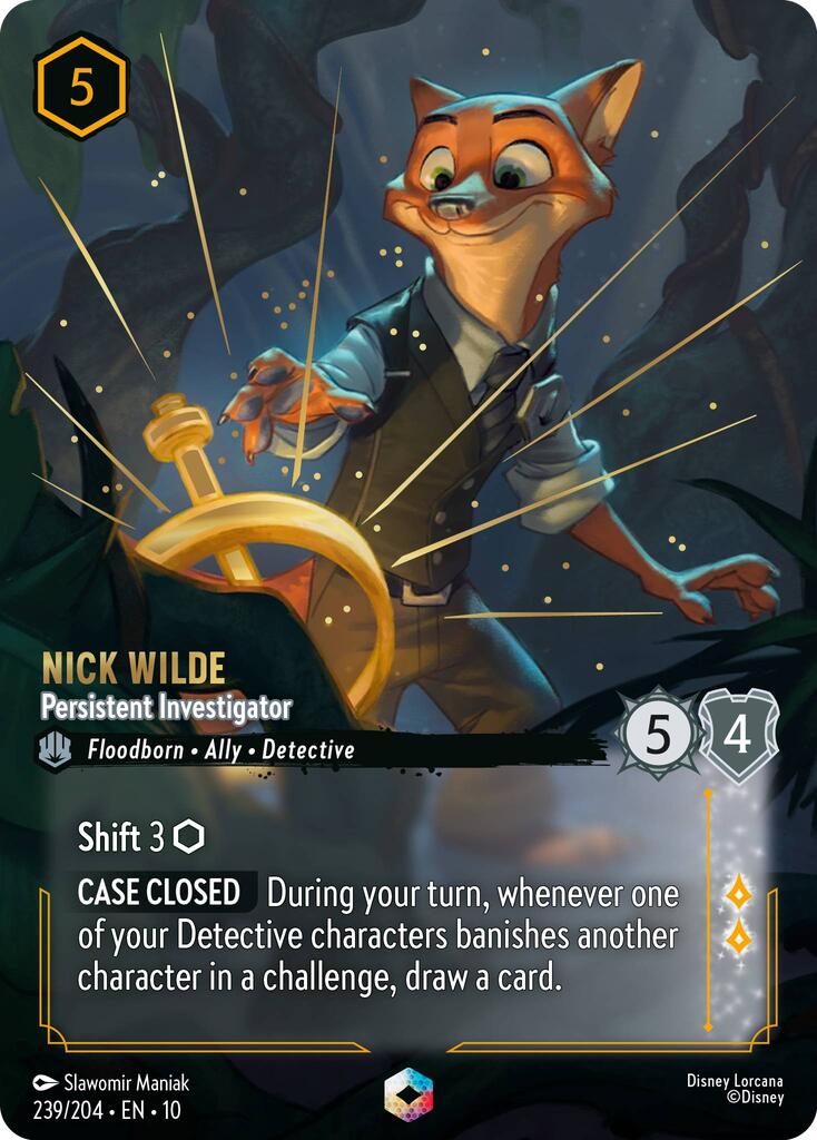 Nick Wilde - Persistent Investigator (Enchanted) (239/204) [Whispers in the Well] | Shuffle n Cut Hobbies & Games