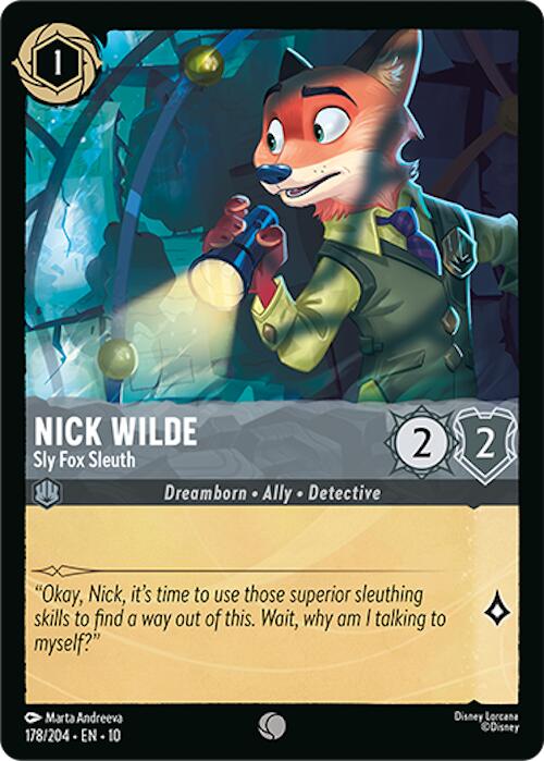 Nick Wilde - Sly Fox Sleuth (178/204) [Whispers in the Well] | Shuffle n Cut Hobbies & Games