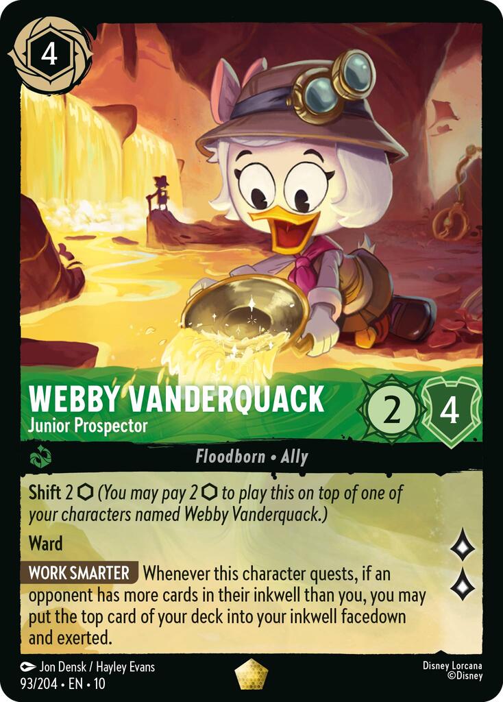 Webby Vanderquack - Junior Prospector (93/204) [Whispers in the Well] | Shuffle n Cut Hobbies & Games