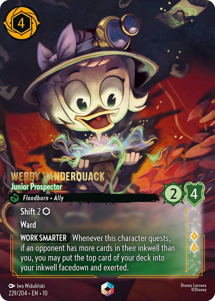 Webby Vanderquack - Junior Prospector (Enchanted) (229/204) [Whispers in the Well] | Shuffle n Cut Hobbies & Games