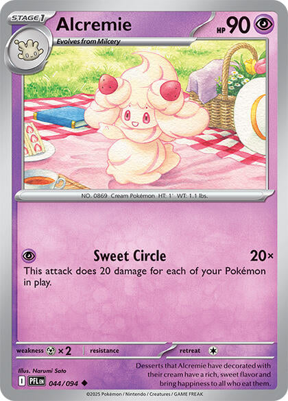 Alcremie (044/094) (Reverse Holo) [Mega Evolution: Phantasmal Flames] | Shuffle n Cut Hobbies & Games
