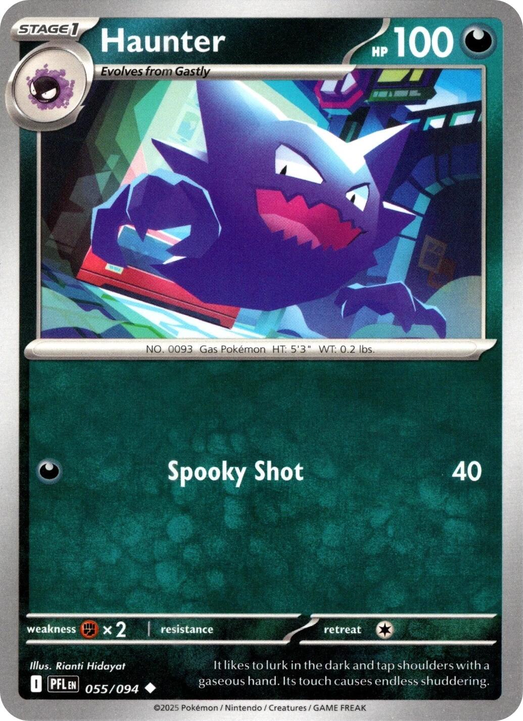 Haunter (055/094) (Reverse Holo) [Mega Evolution: Phantasmal Flames] | Shuffle n Cut Hobbies & Games
