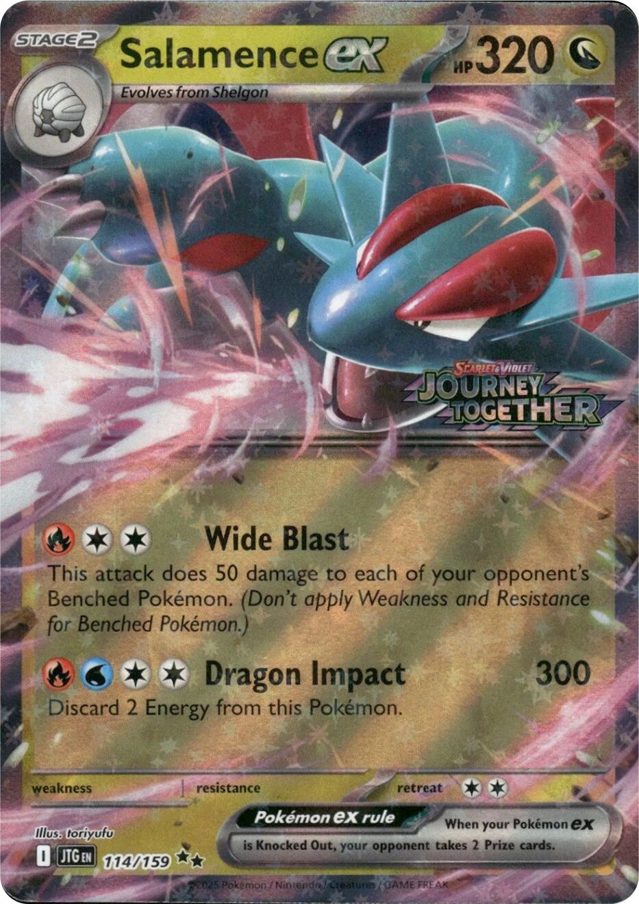 Salamence ex (114/159) (Journey Together Stamped) [Scarlet & Violet: Journey Together] | Shuffle n Cut Hobbies & Games